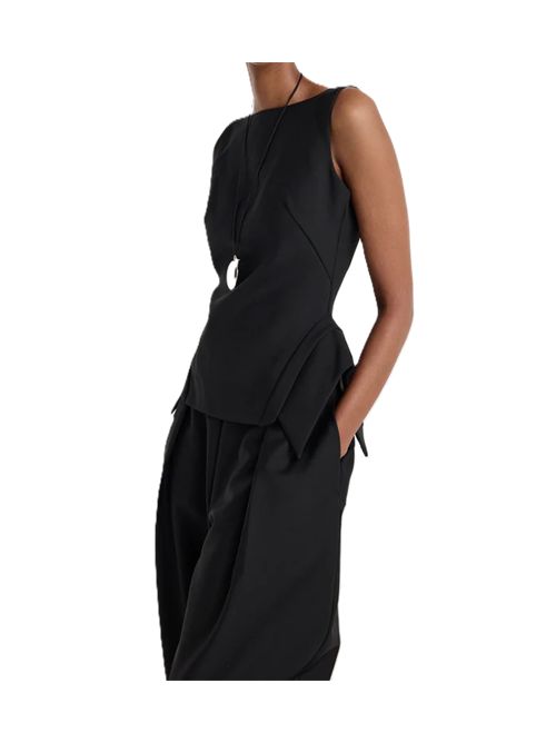 deconstructed collar top | black Róhe | 420-20-129001_308 BLACK